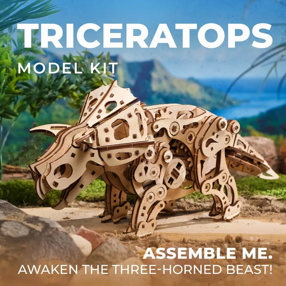 UGEARS Triceratops Dinosaur Wooden Model Kit