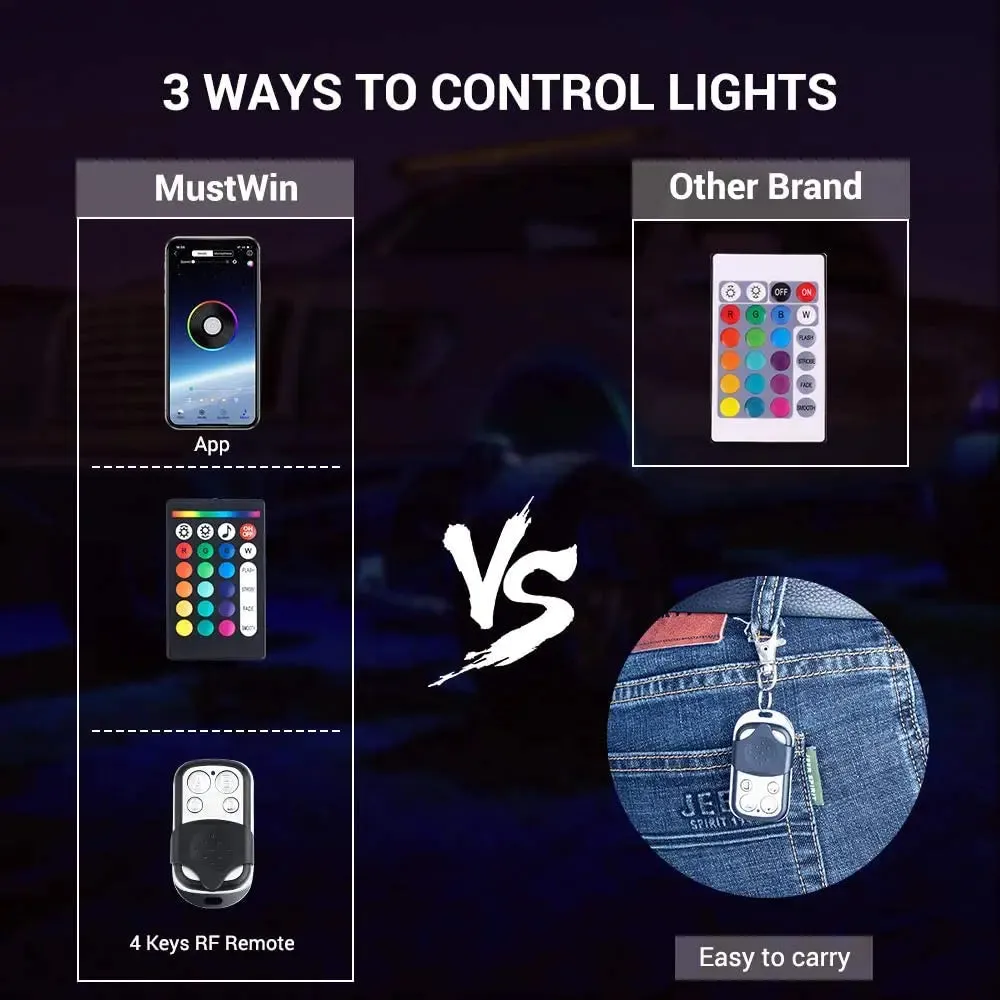 Underglow Light LED Rock Light Waterproof Music Lighting Kit