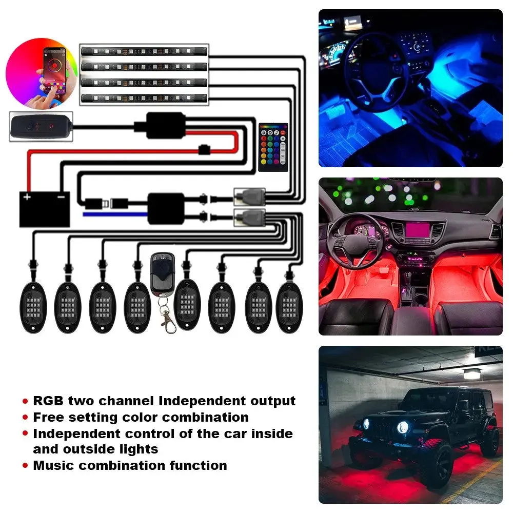 Underglow Light LED Rock Light Waterproof Music Lighting Kit