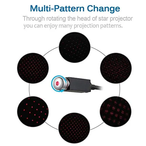 USB Laser Ambient Ceiling Light For Car and Home Decoration - H01419