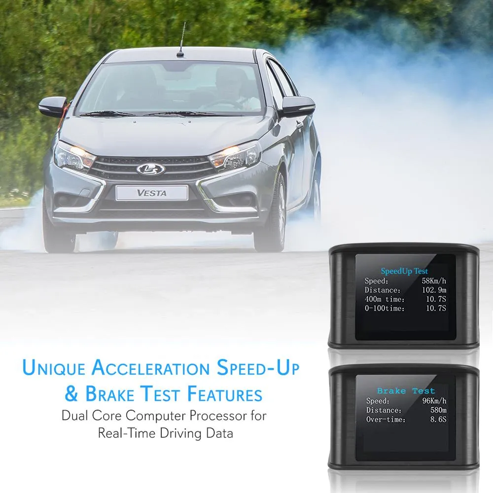 Vehicle Smart Hud Speedometer - Car Dashboard Heads-Up Display Screen With Gps Compass For Vehicle & Driving Data