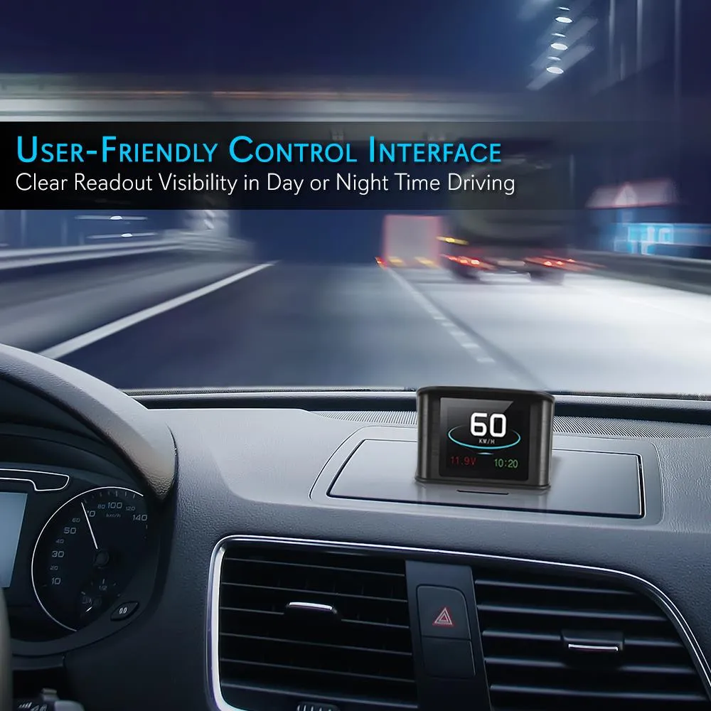 Vehicle Smart Hud Speedometer - Car Dashboard Heads-Up Display Screen With Gps Compass For Vehicle & Driving Data