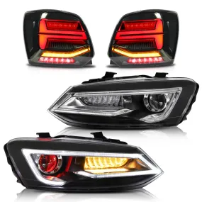 VLAND Headlights and Taillights For Volkswagen (VW) Polo MK5 2009-2017 [E-MARK.]