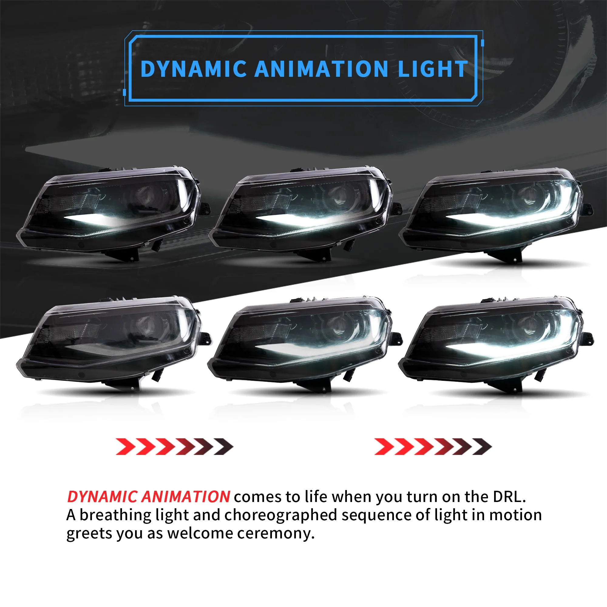 VLAND LED Headlights For Chevrolet / Chevy Camaro 6th Gen 2016-2018 [DOT.]