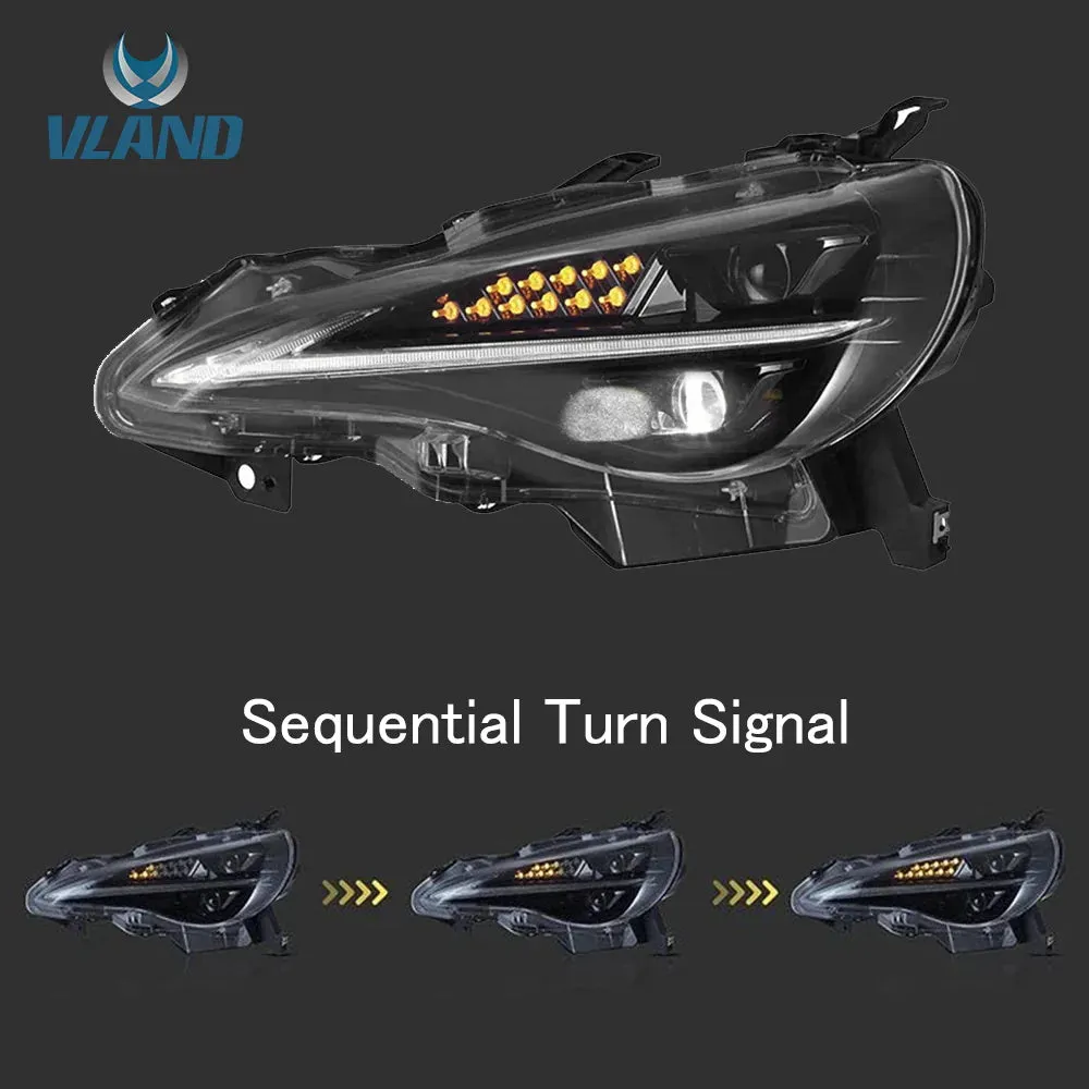 VLAND LED Projector Headlights Tail Lights Combo For Toyota 86 GT86 Subaru BRZ Scion FRS 2012-2020