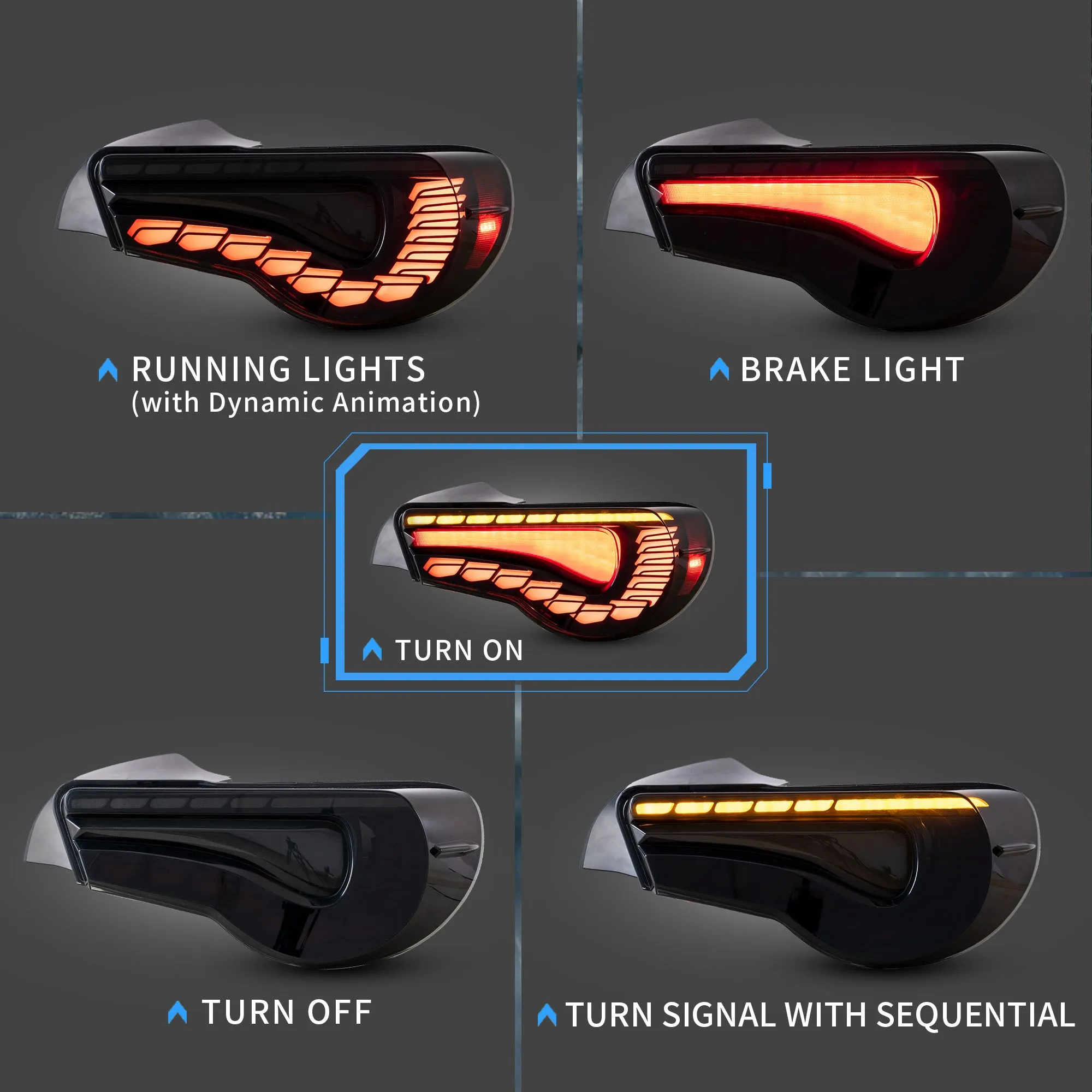 VLAND LED Projector Headlights Tail Lights Combo For Toyota 86 GT86 Subaru BRZ Scion FRS 2012-2020