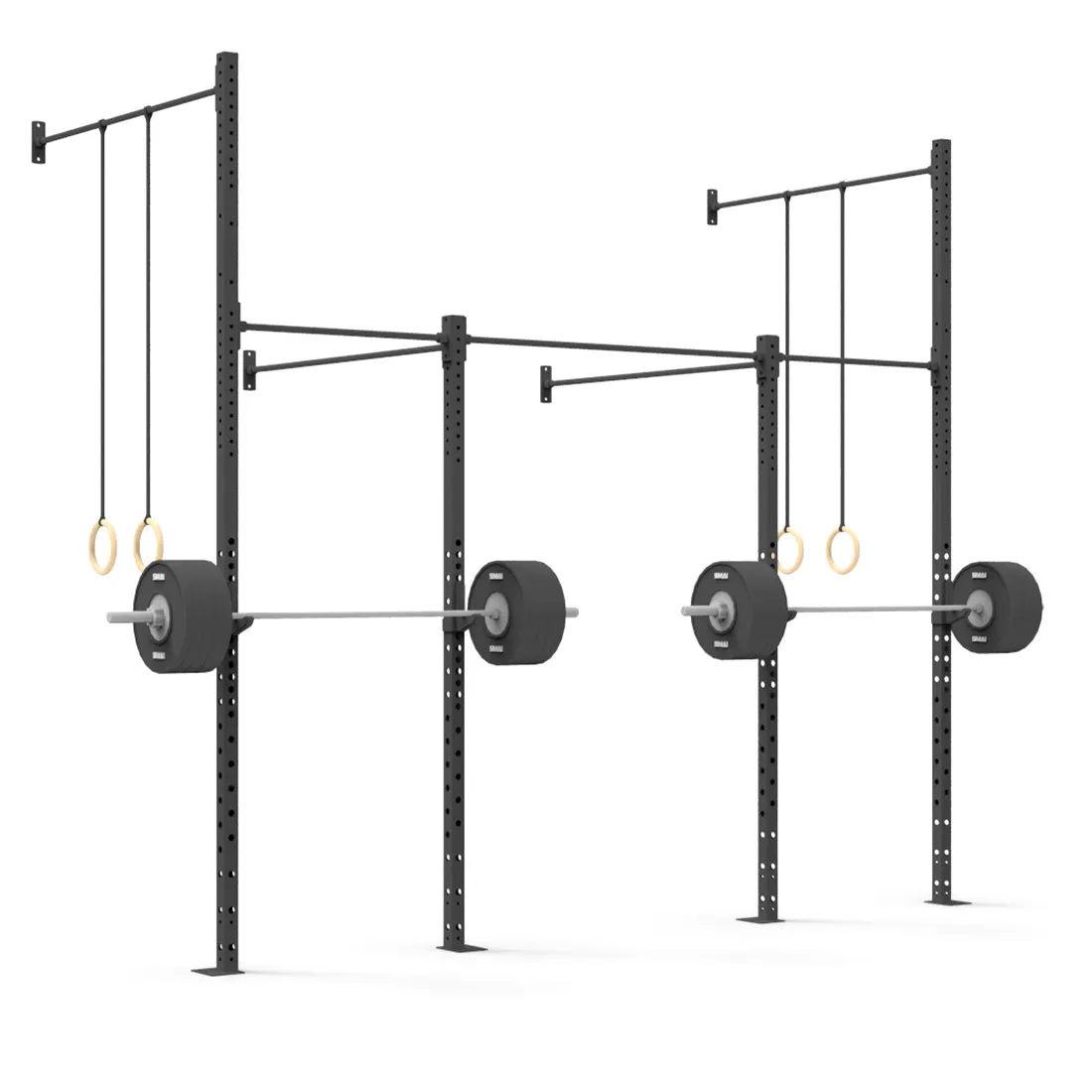 Wall Mounted Rig - 2 Squat Cell with Bridge - X-Frame