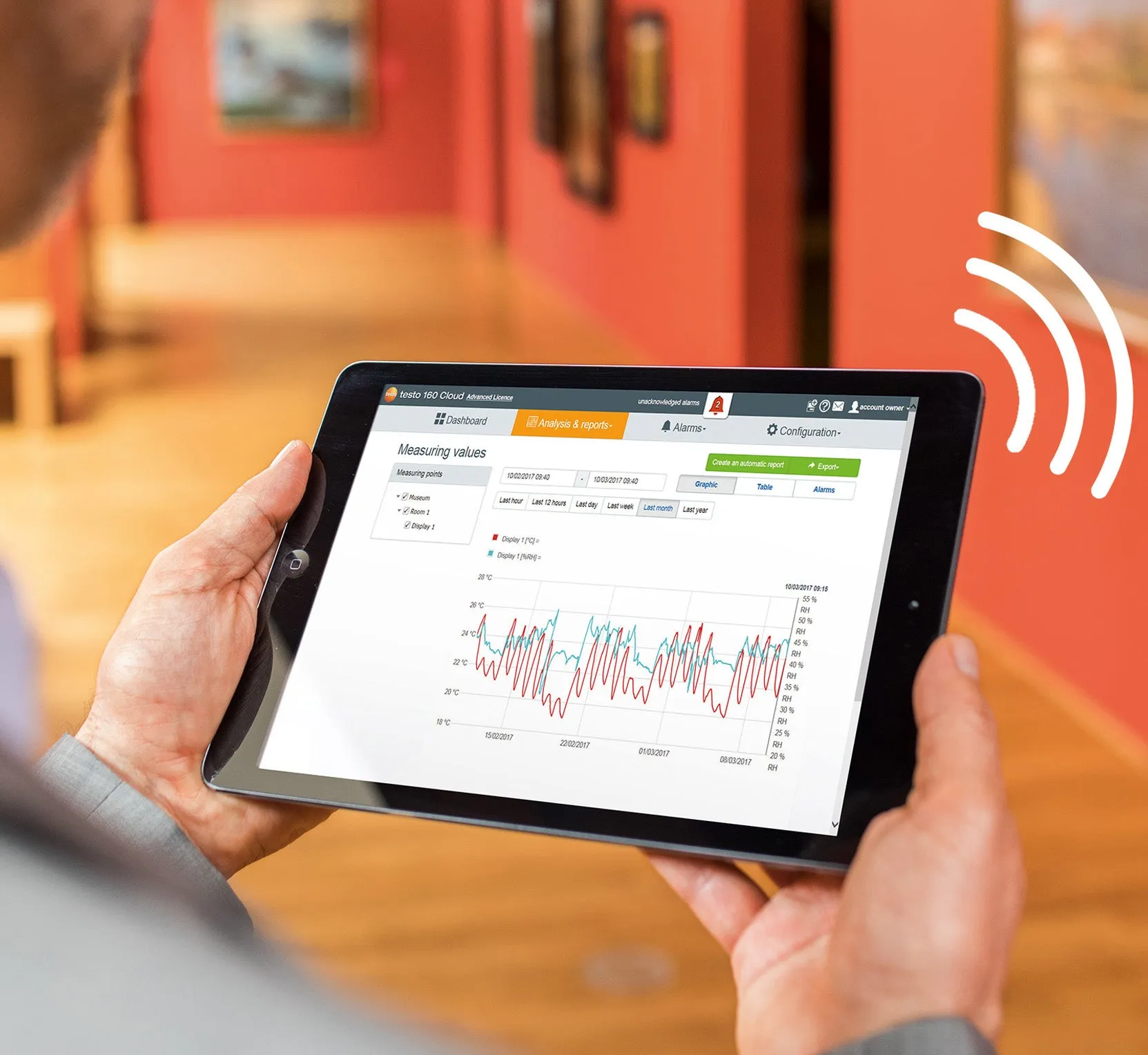 WiFi Data Logger for Temperature, Humidity, Lux and UV, Testo 160 THL