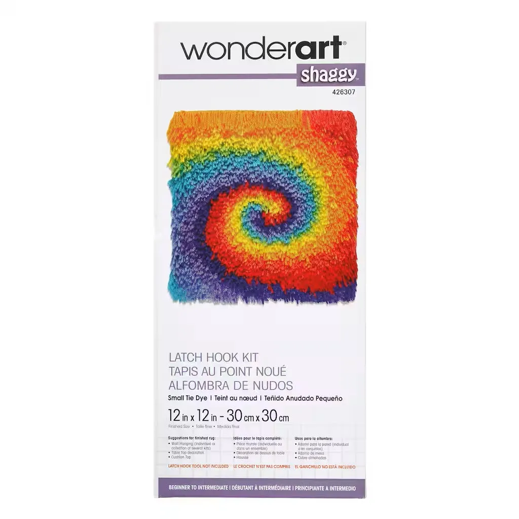 WonderArt Shaggy Small Tie Dye Kit 12" x 12", Discontinued items